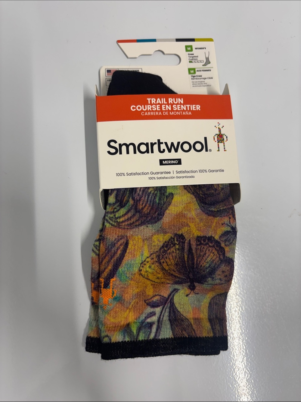 Smartwool Multicolor Butterfly Trail Run Socks size medium NWT